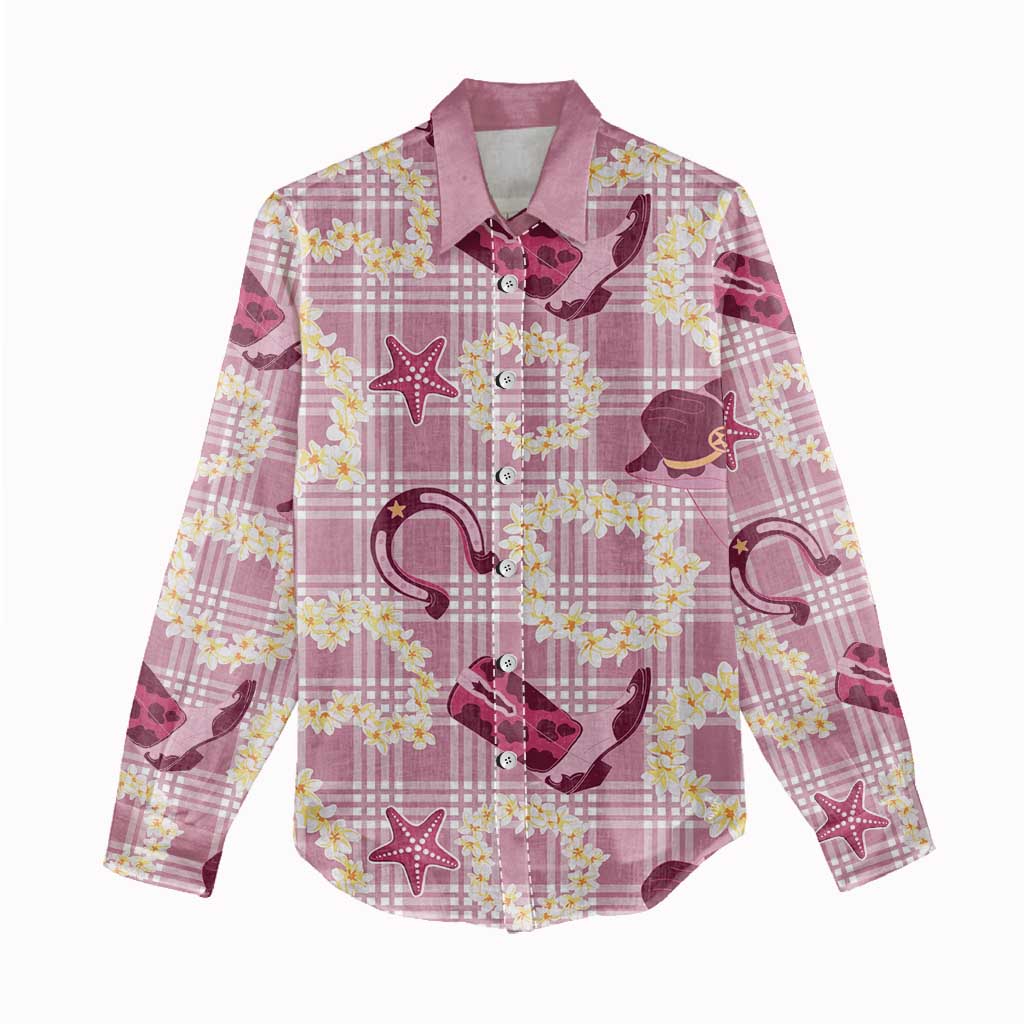 Aloha Hawaii Paniolo Lokelani Rose Palaka Women Casual Shirt Coastal Rodeo LT7 - Polynesian Pride