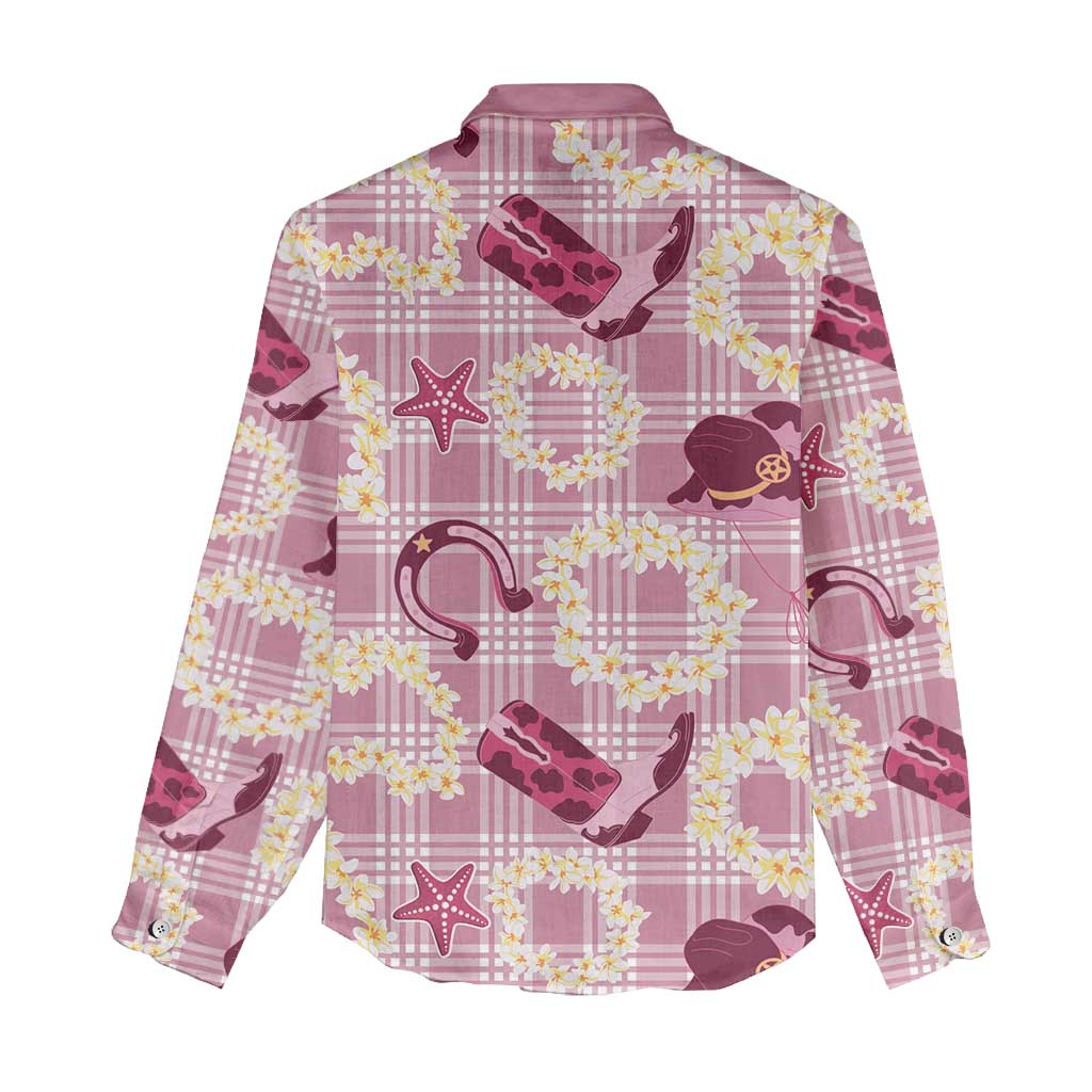Aloha Hawaii Paniolo Lokelani Rose Palaka Women Casual Shirt Coastal Rodeo LT7 - Polynesian Pride