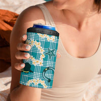 Aloha Hawaii Paniolo Teal Palaka 4 in 1 Can Cooler Tumbler Coastal Rodeo - Polynesian Pride
