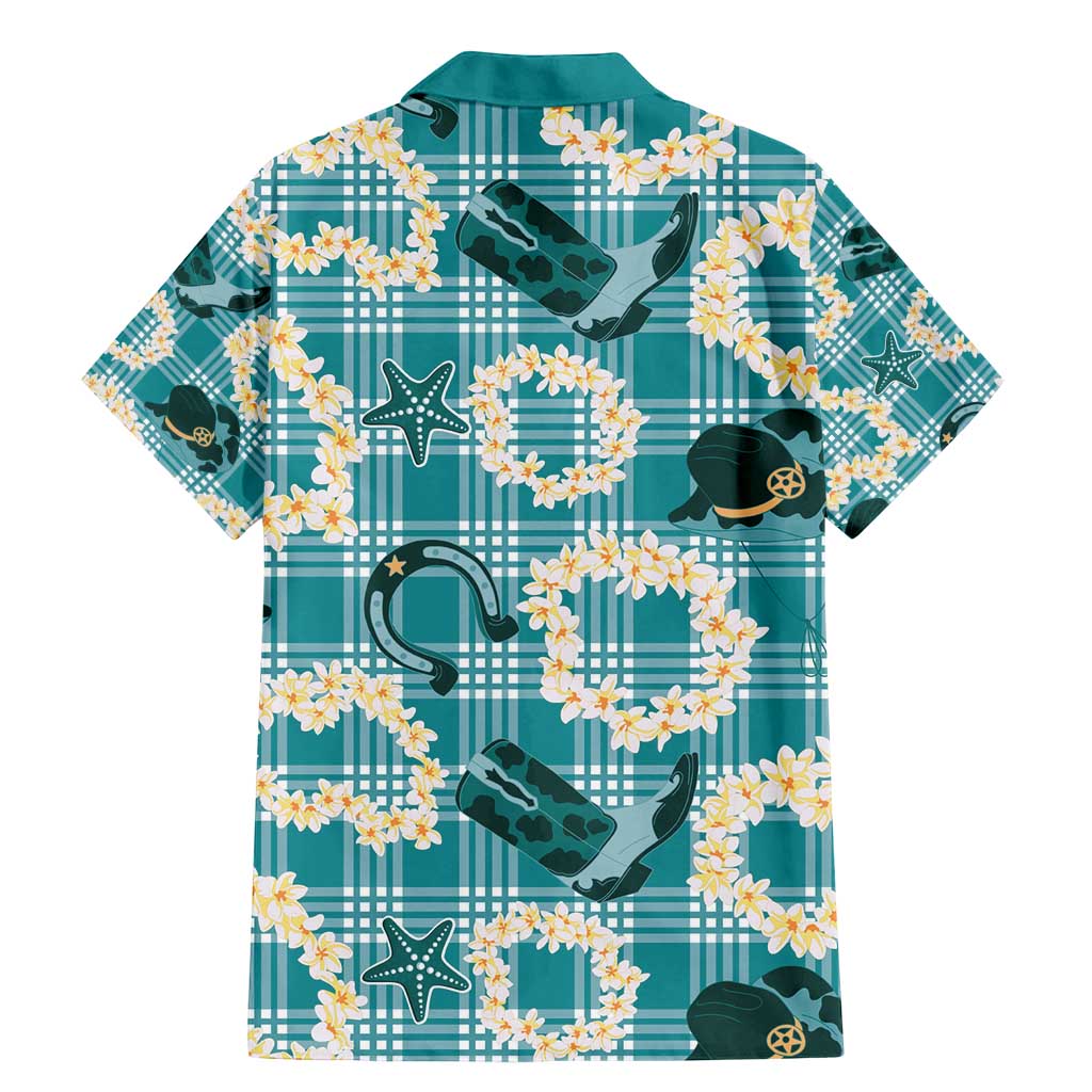 Aloha Hawaii Paniolo Teal Palaka Family Matching Mermaid Dress and Hawaiian Shirt Coastal Rodeo LT7 - Polynesian Pride