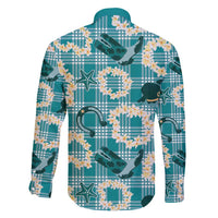 Aloha Hawaii Paniolo Teal Palaka Family Matching Tank Maxi Dress and Hawaiian Shirt Coastal Rodeo LT7 - Polynesian Pride