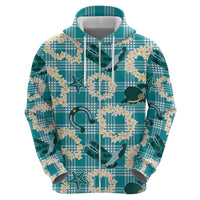 Aloha Hawaii Paniolo Teal Palaka Hoodie Coastal Rodeo - Polynesian Pride