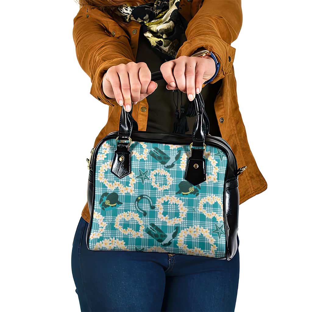 Aloha Hawaii Paniolo Teal Palaka Shoulder Handbag Coastal Rodeo - Polynesian Pride