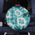 Aloha Hawaii Paniolo Teal Palaka Spare Tire Cover Coastal Rodeo - Polynesian Pride