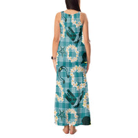 Aloha Hawaii Paniolo Teal Palaka Tank Maxi Dress Coastal Rodeo LT7 - Polynesian Pride