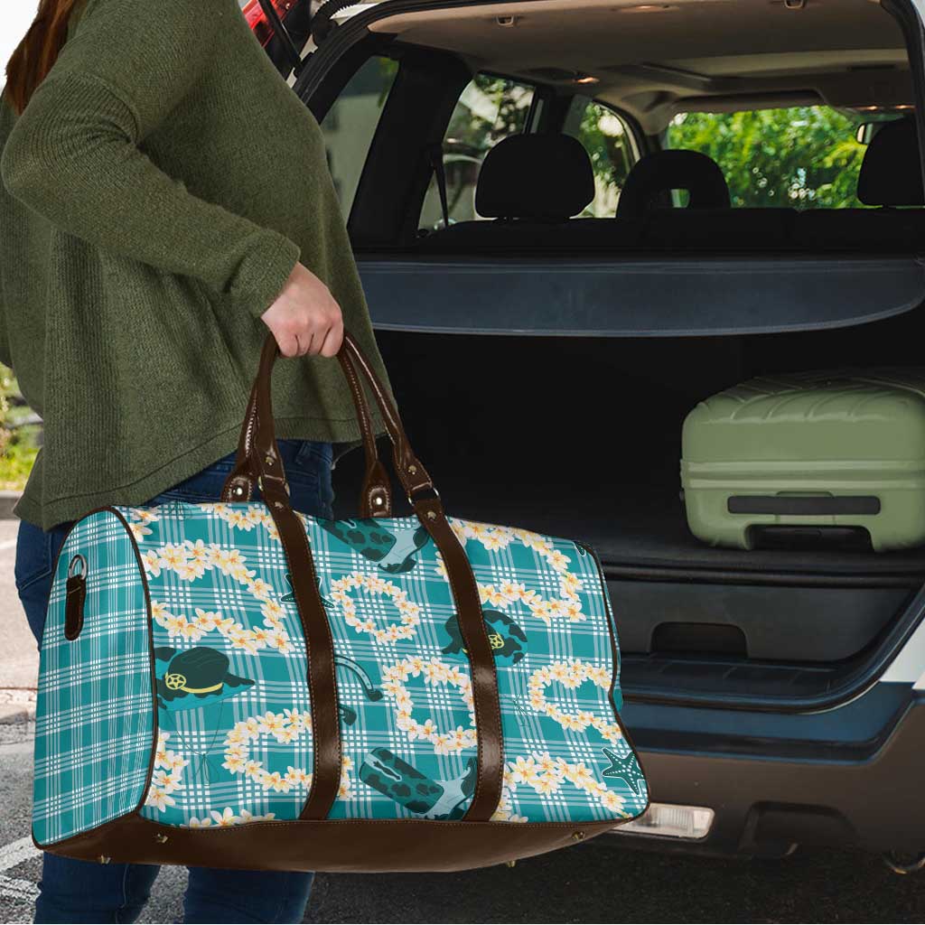 Aloha Hawaii Paniolo Teal Palaka Travel Bag Coastal Rodeo - Polynesian Pride