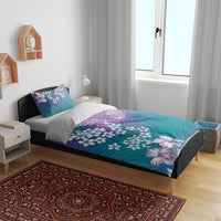 Dreamy Butterfly Polynesian Purple Teal Tribal Art Bedding Set Floral Vibes LT7 - Polynesian Pride