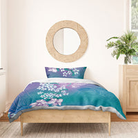 Dreamy Butterfly Polynesian Purple Teal Tribal Art Bedding Set Floral Vibes LT7 - Polynesian Pride