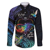 Polynesian Cancers Awareness Family Matching Summer Maxi Dress and Hawaiian Shirt Hummingbird - Fly High Until We Meet Again LT7 Dad's Shirt - Long Sleeve Colorful - Polynesian Pride