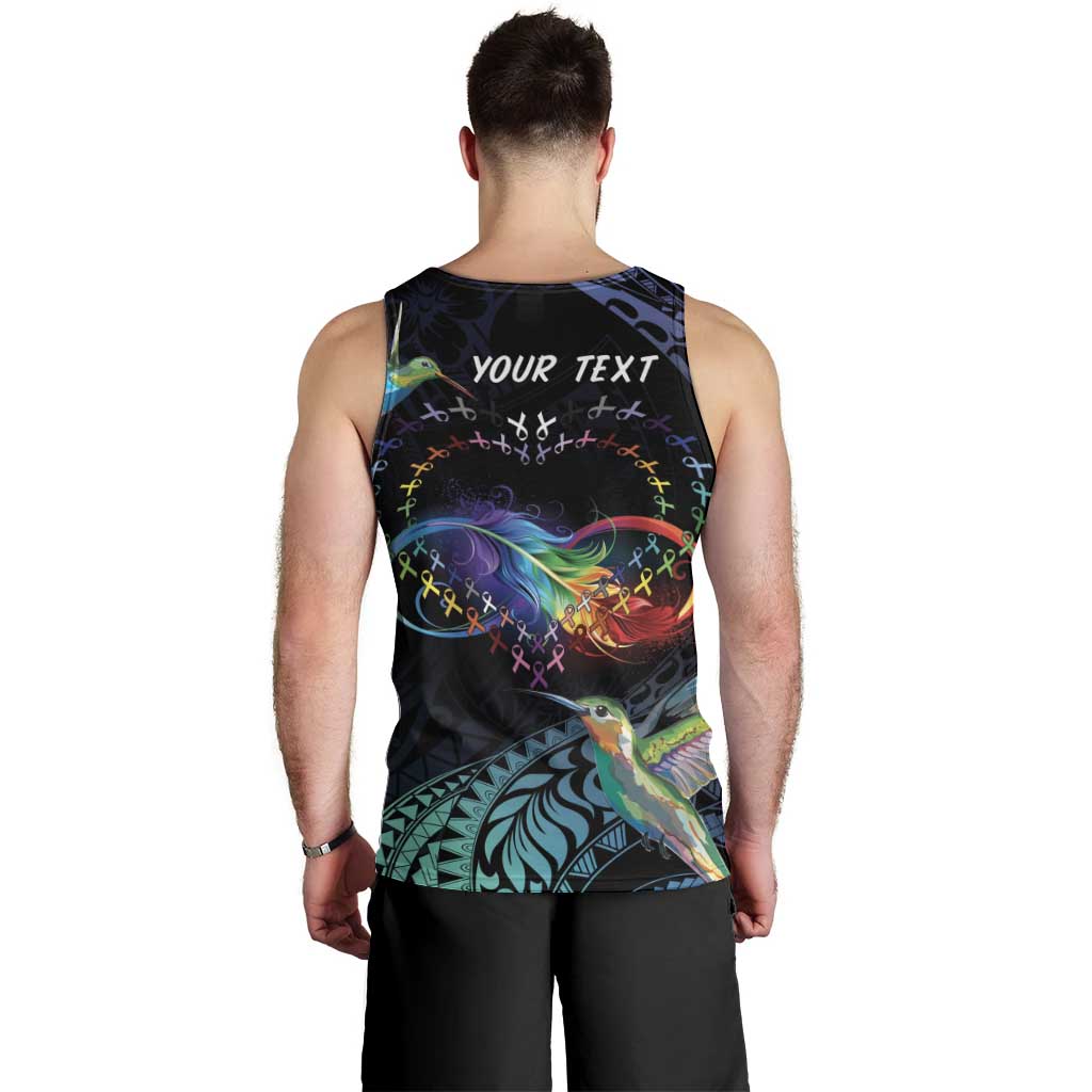 Polynesian Cancers Awareness Men Tank Top Hummingbird - Fly High Until We Meet Again