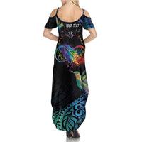Polynesian Cancers Awareness Summer Maxi Dress Hummingbird - Fly High Until We Meet Again