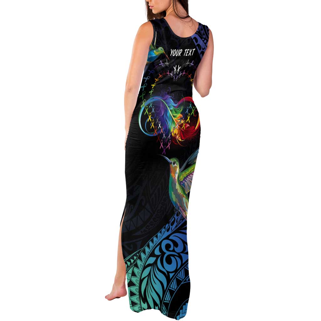 Polynesian Cancers Awareness Tank Maxi Dress Hummingbird - Fly High Until We Meet Again