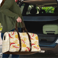 Beige Palaka Hawaii Aloha Travel Bag Koi Pond Mix Ilima Flowers - Polynesian Pride