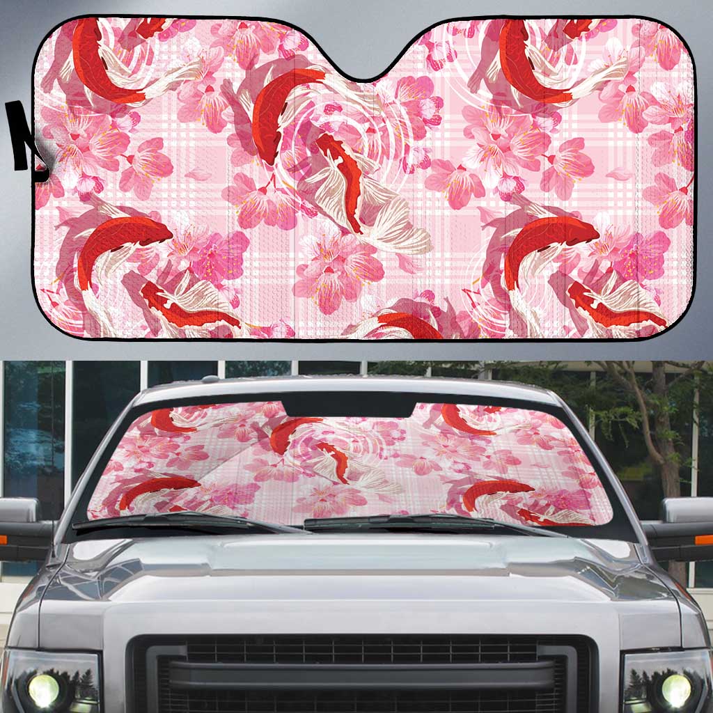 Pink Palaka Hawaii Aloha Auto Sun Shade Koi Pond Mix Sakura LT7 Pink - Polynesian Pride