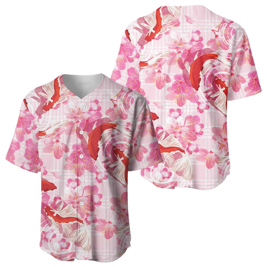 Pink Palaka Hawaii Aloha Baseball Jersey Koi Pond Mix Sakura - Polynesian Pride