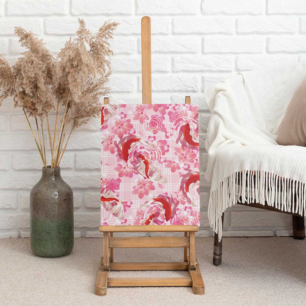 Pink Palaka Hawaii Aloha Canvas Wall Art Koi Pond Mix Sakura - Polynesian Pride