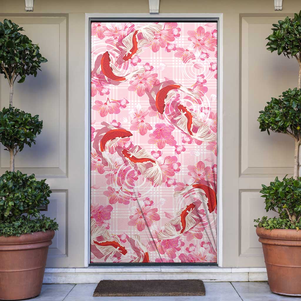 Pink Palaka Hawaii Aloha Door Cover Koi Pond Mix Sakura LT7 Pink - Polynesian Pride