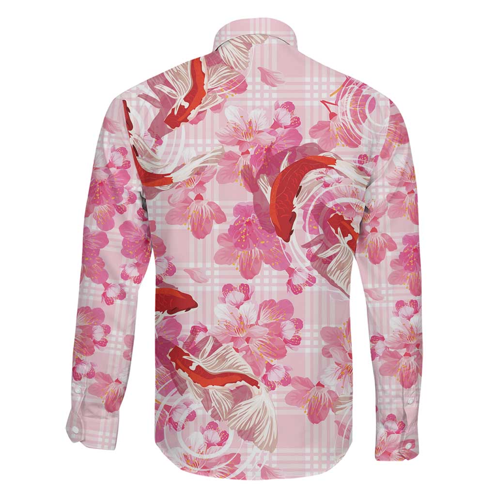 Pink Palaka Hawaii Aloha Family Matching Summer Maxi Dress and Hawaiian Shirt Koi Pond Mix Sakura LT7 - Polynesian Pride
