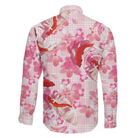 Pink Palaka Hawaii Aloha Family Matching Summer Maxi Dress and Hawaiian Shirt Koi Pond Mix Sakura LT7 - Polynesian Pride