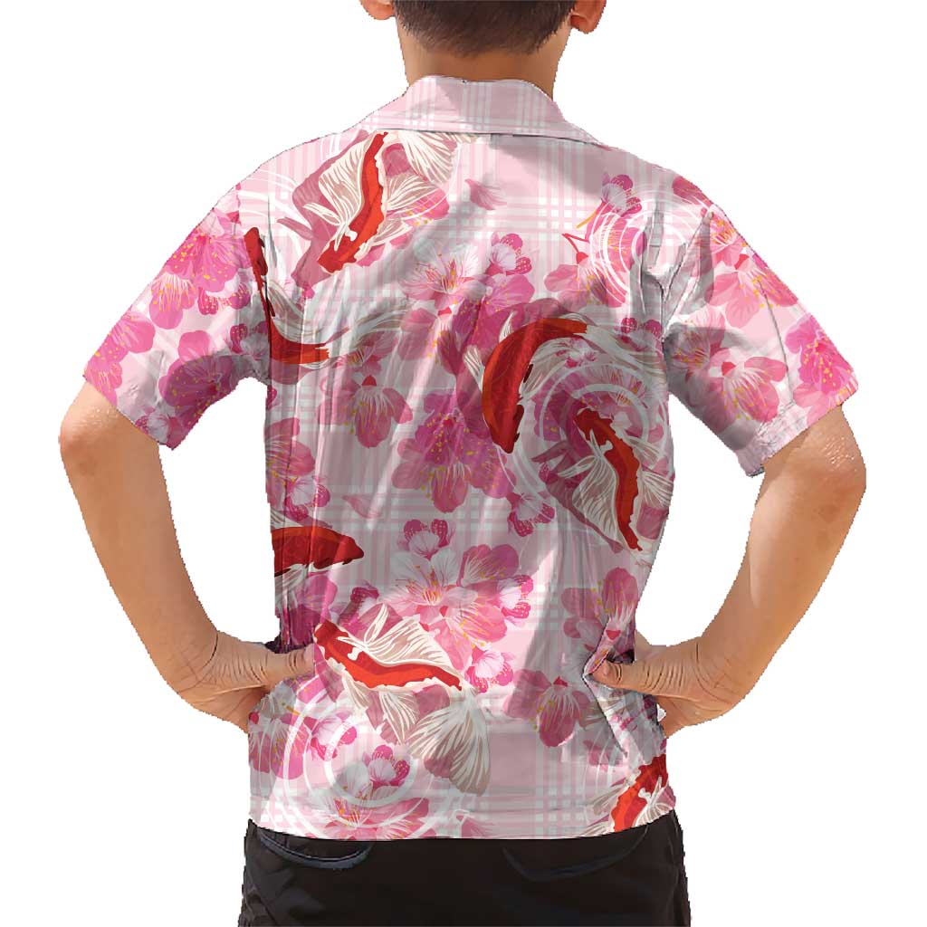 Pink Palaka Hawaii Aloha Kid Hawaiian Shirt Koi Pond Mix Sakura - Polynesian Pride