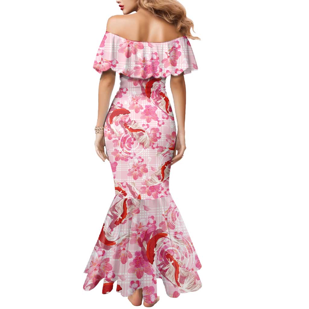 Pink Palaka Hawaii Aloha Mermaid Dress Koi Pond Mix Sakura - Polynesian Pride