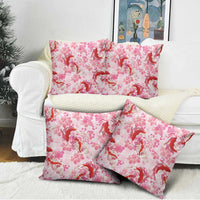 Pink Palaka Hawaii Aloha Pillow Cover Koi Pond Mix Sakura - Polynesian Pride