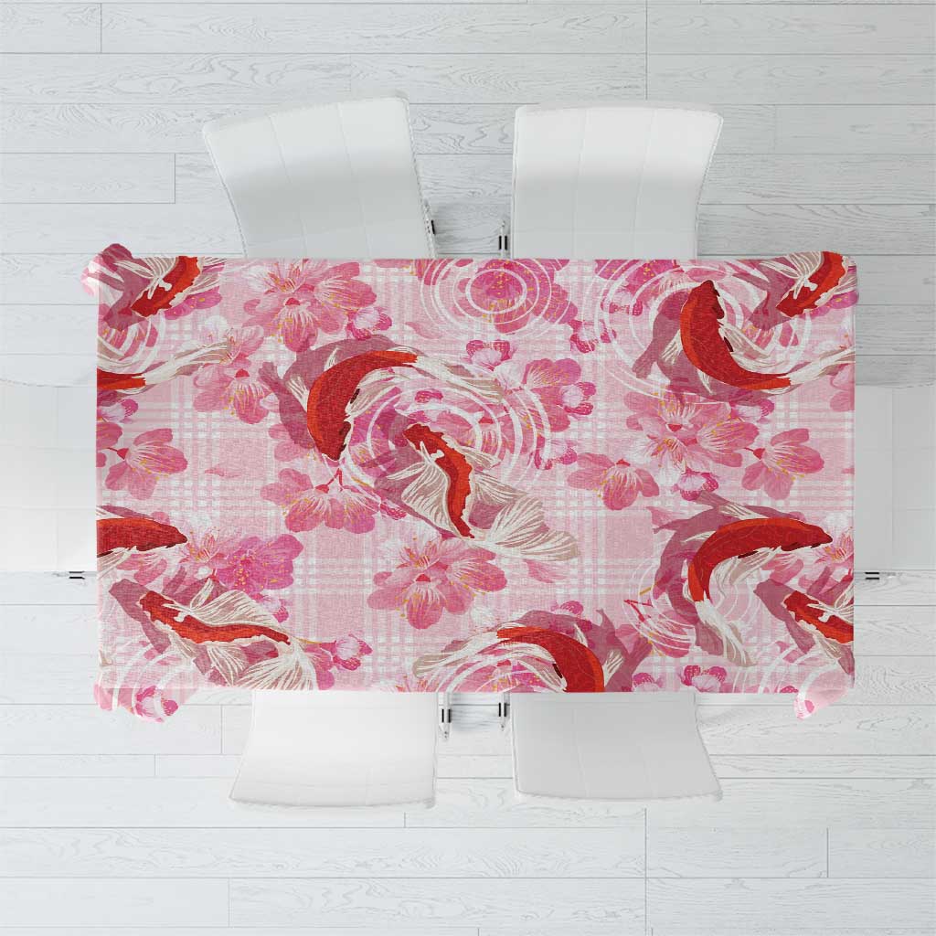 Pink Palaka Hawaii Aloha Tablecloth Koi Pond Mix Sakura - Polynesian Pride