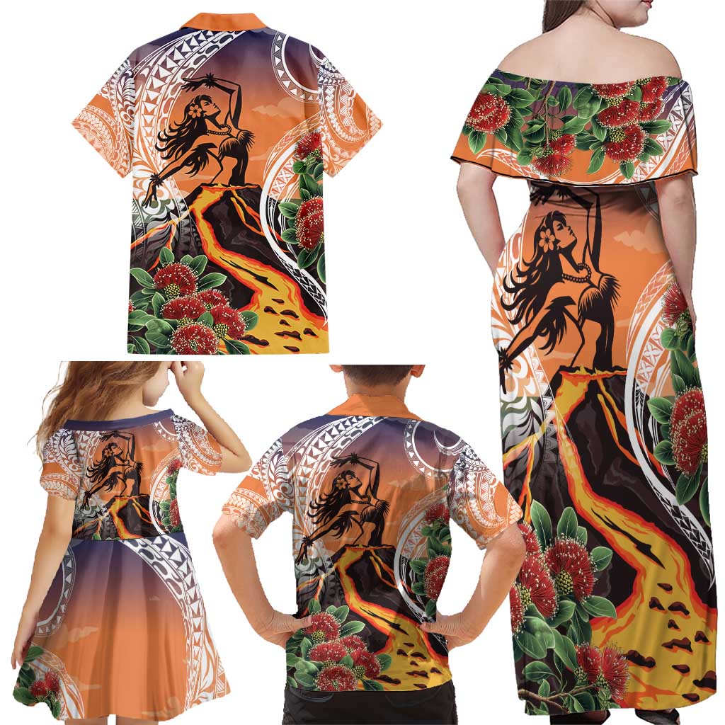 Hawaii Women's Day Tribal Family Matching Off Shoulder Maxi Dress and Hawaiian Shirt Pele Honua Mea LT7 - Polynesian Pride