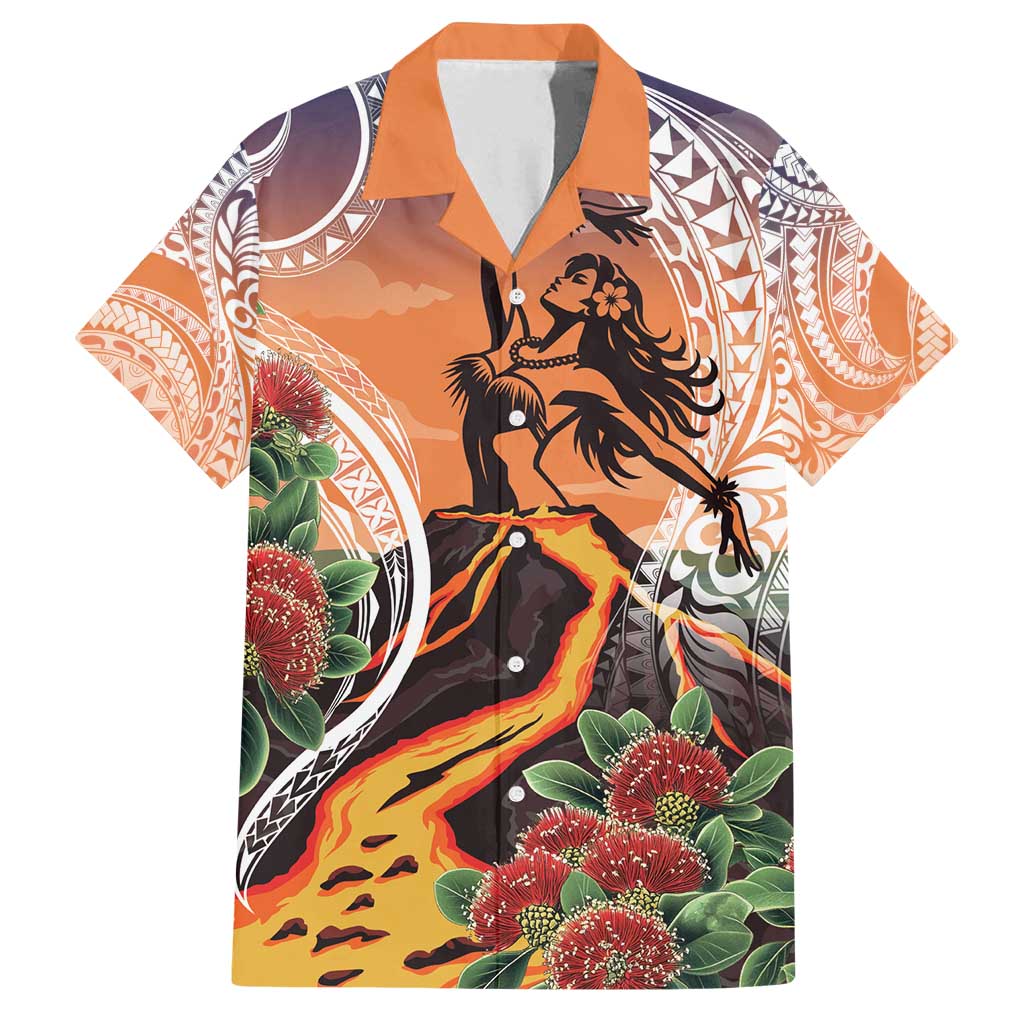Hawaii Women's Day Tribal Family Matching Off Shoulder Maxi Dress and Hawaiian Shirt Pele Honua Mea LT7 Dad's Shirt - Short Sleeve Art - Polynesian Pride