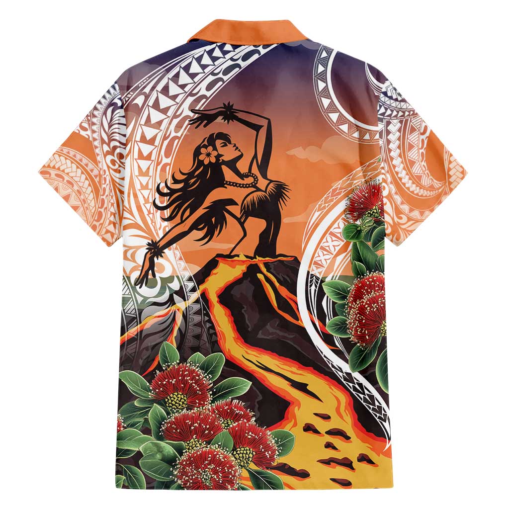 Hawaii Women's Day Tribal Family Matching Short Sleeve Bodycon Dress and Hawaiian Shirt Pele Honua Mea LT7 - Polynesian Pride
