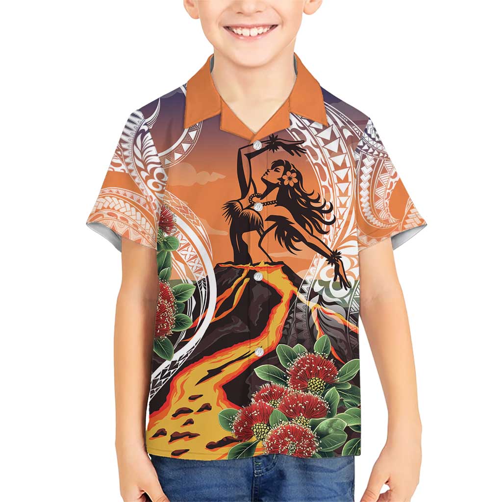 Hawaii Women's Day Tribal Family Matching Short Sleeve Bodycon Dress and Hawaiian Shirt Pele Honua Mea LT7 Son's Shirt Art - Polynesian Pride