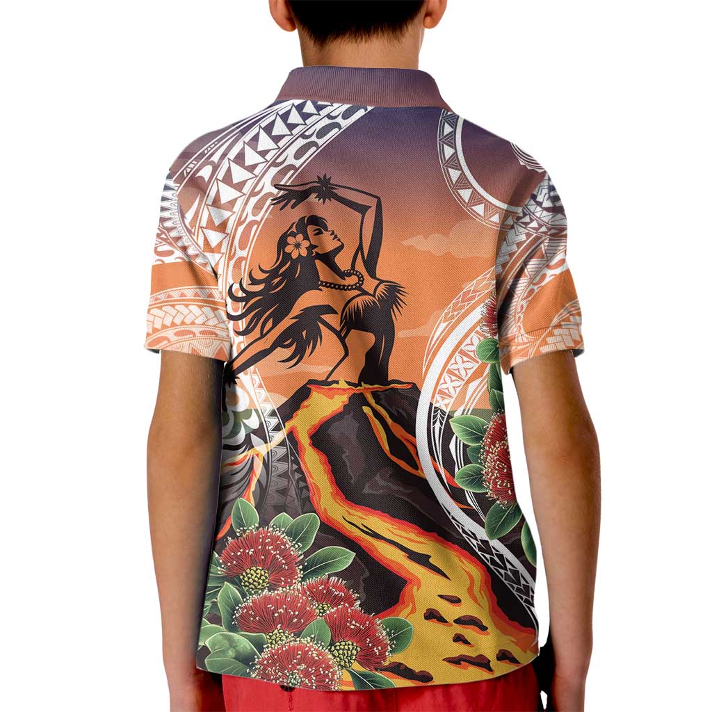 Hawaii Women's Day Tribal Kid Polo Shirt Pele Honua Mea