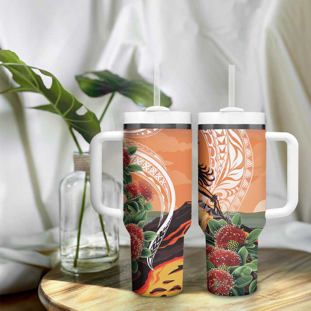 Hawaii Women's Day Tribal Tumbler With Handle Pele Honua Mea