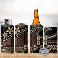 Samoa Siapo Mamanu 4 in 1 Can Cooler Tumbler Waves Motifs