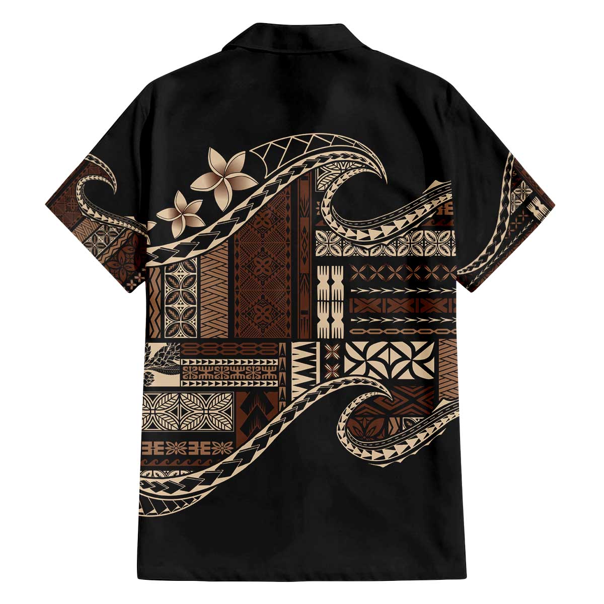 Samoa Siapo Mamanu Family Matching Off The Shoulder Long Sleeve Dress and Hawaiian Shirt Waves Motifs LT7 - Polynesian Pride