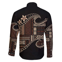 Samoa Siapo Mamanu Family Matching Tank Maxi Dress and Hawaiian Shirt Waves Motifs