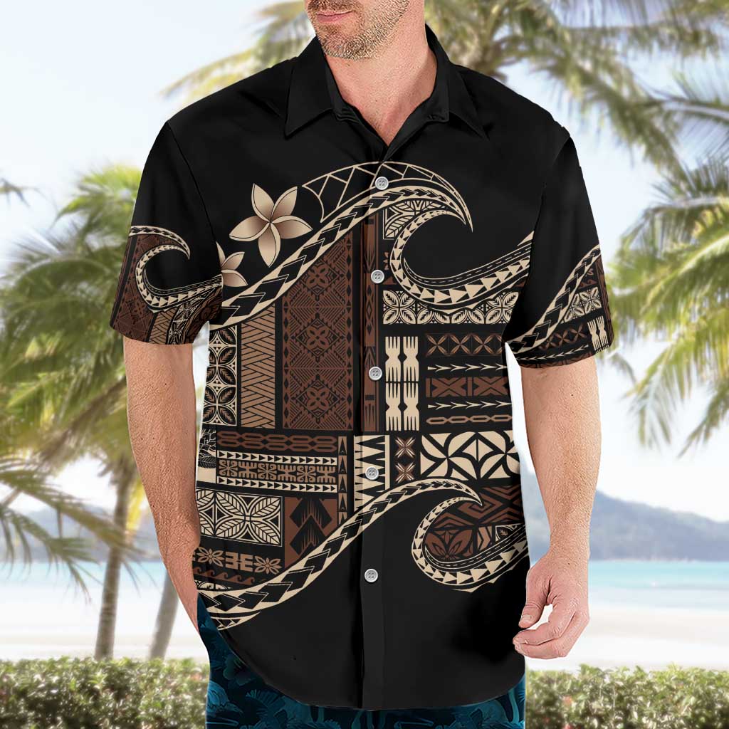 Samoa Siapo Mamanu Hawaiian Shirt Waves Motifs