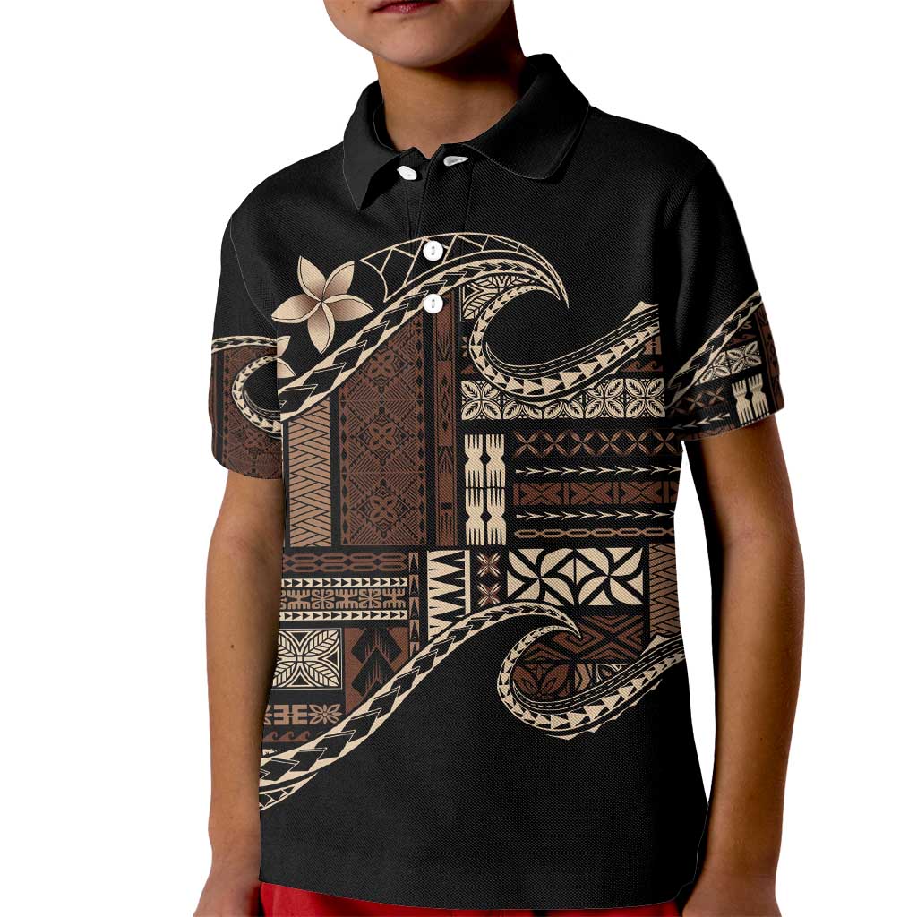 Samoa Siapo Mamanu Kid Polo Shirt Waves Motifs