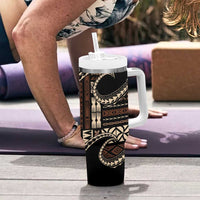 Samoa Siapo Mamanu Tumbler With Handle Waves Motifs