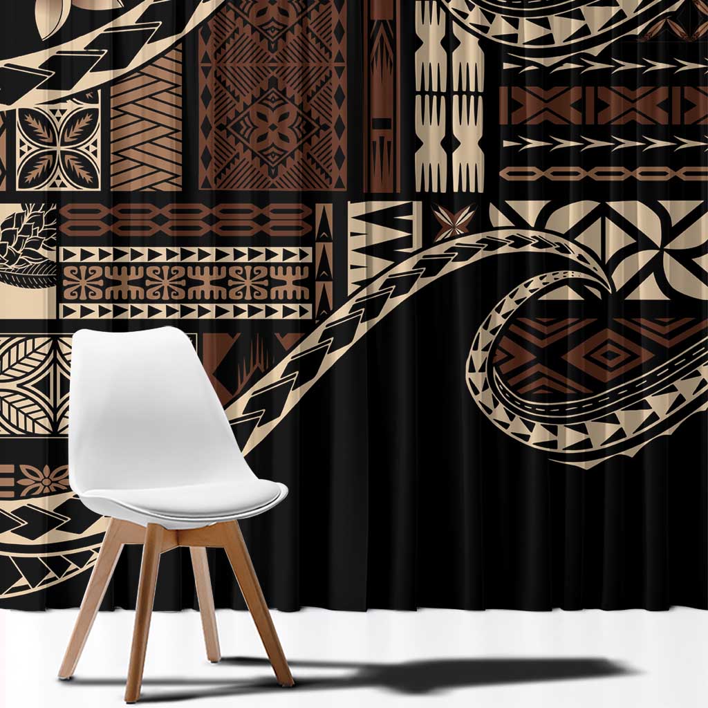 Samoa Siapo Mamanu Window Curtain Waves Motifs