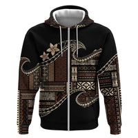 Samoa Siapo Mamanu Zip Hoodie Waves Motifs