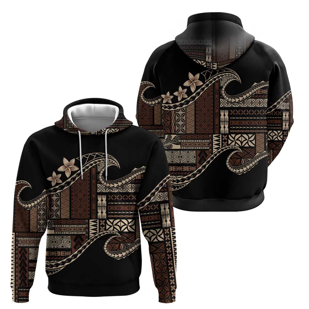 Samoa Siapo Mamanu Zip Hoodie Waves Motifs