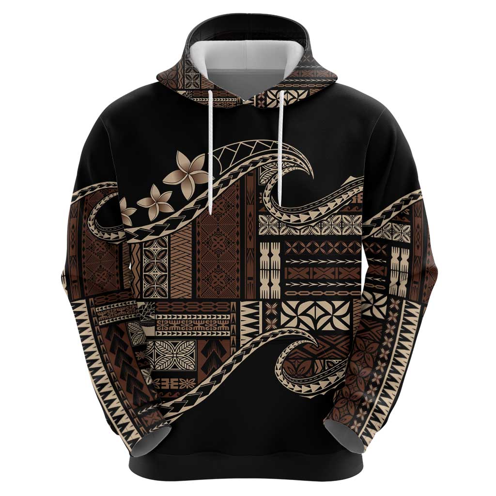 Samoa Siapo Mamanu Zip Hoodie Waves Motifs