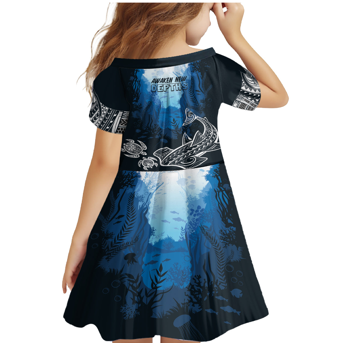 World Ocean Day Pasifika Family Matching Mermaid Dress and Hawaiian Shirt Awaken New Depths LT7 - Polynesian Pride