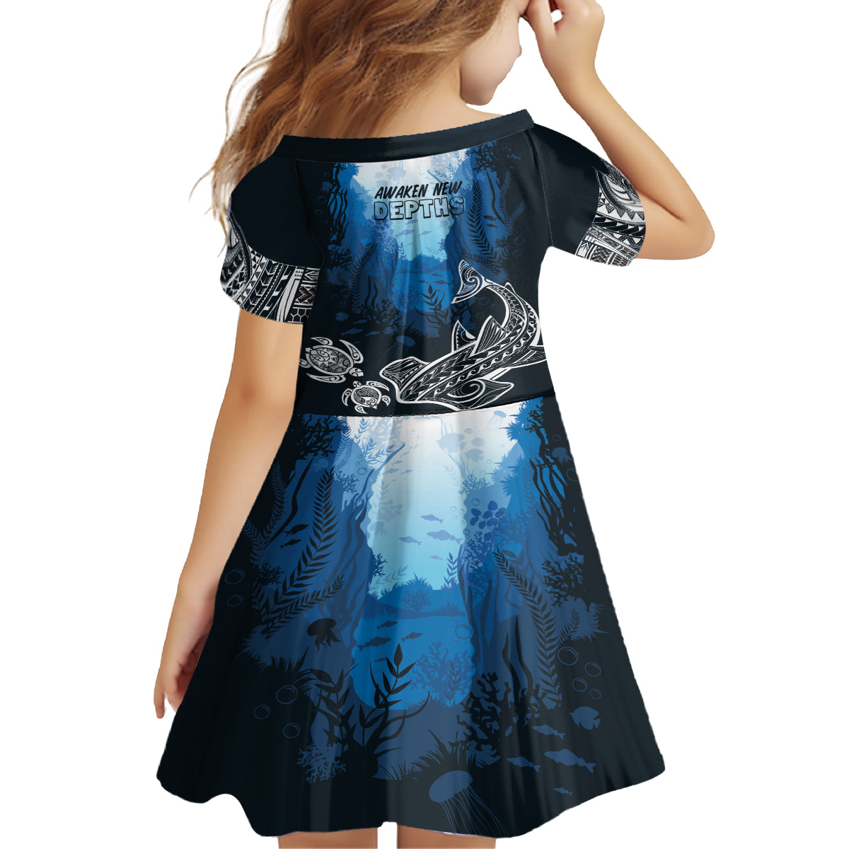 World Ocean Day Pasifika Family Matching Off Shoulder Maxi Dress and Hawaiian Shirt Awaken New Depths LT7 - Polynesian Pride