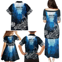 World Ocean Day Pasifika Family Matching Puletasi and Hawaiian Shirt Awaken New Depths LT7 - Polynesian Pride