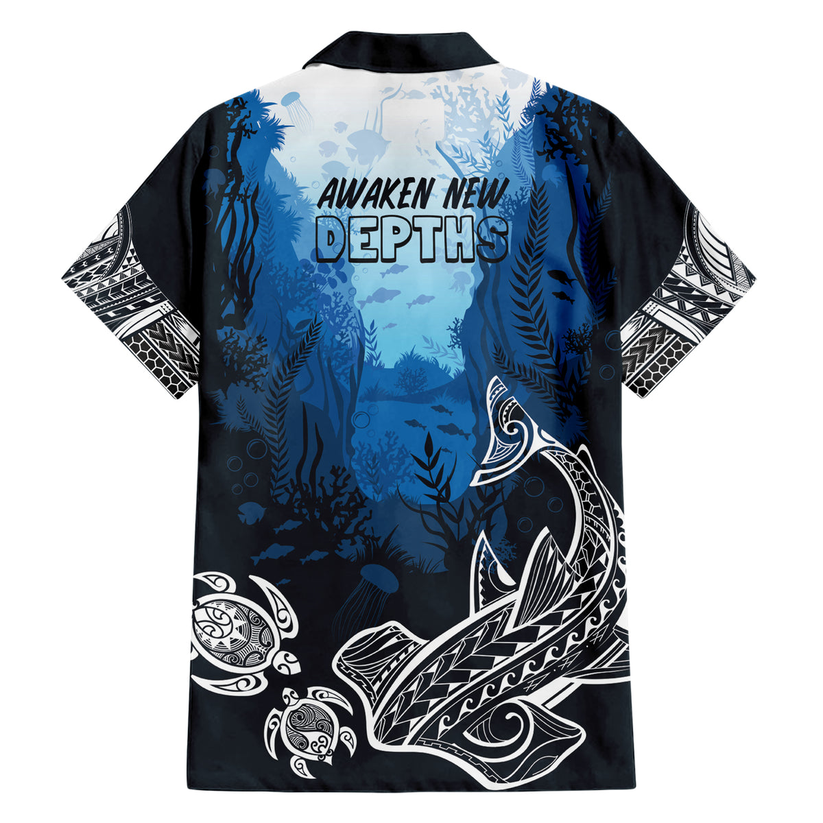 World Ocean Day Pasifika Family Matching Short Sleeve Bodycon Dress and Hawaiian Shirt Awaken New Depths LT7 - Polynesian Pride