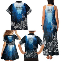 World Ocean Day Pasifika Family Matching Tank Maxi Dress and Hawaiian Shirt Awaken New Depths LT7 - Polynesian Pride