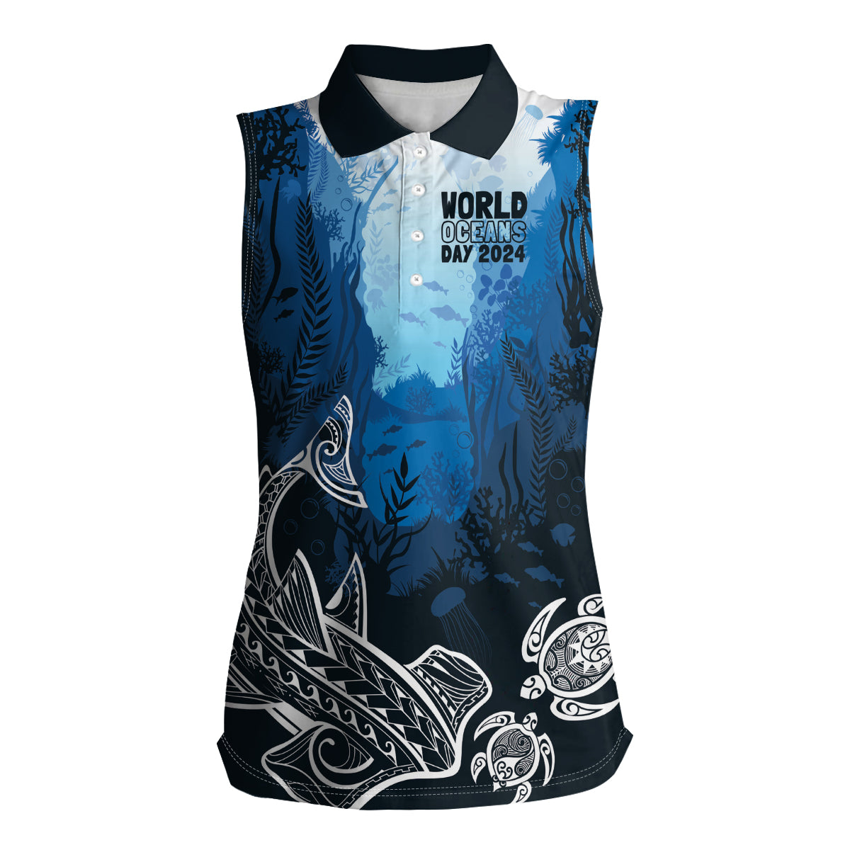 World Ocean Day Pasifika Women Sleeveless Polo Shirt Awaken New Depths