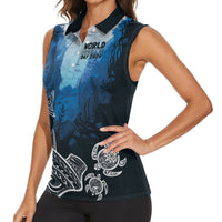 World Ocean Day Pasifika Women Sleeveless Polo Shirt Awaken New Depths